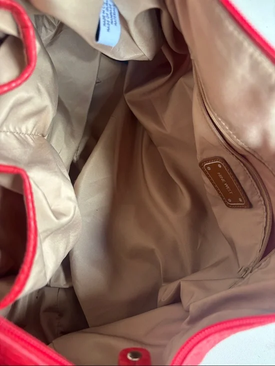 Nine West Red Textured Vegan Leather Hobo Bag - Picture 10 of 11